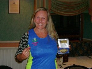 3 Michaela Sanders after completing her 100th marathon